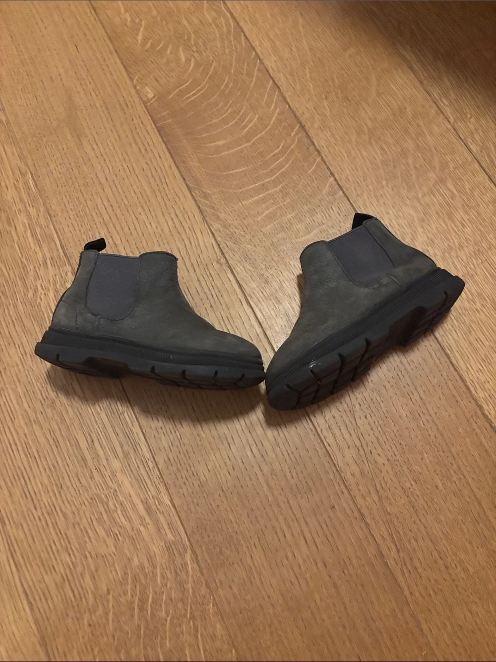 Zara Kids Gray Chelsea-Style Side-Zip Boots